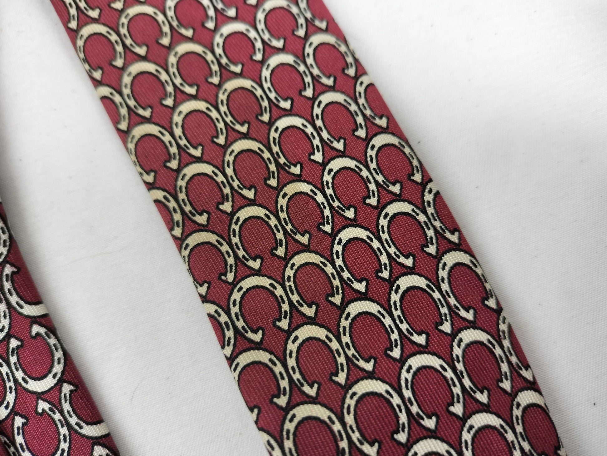 HERMES Horseshoe Ring Tie Bordeaux Other Accessories