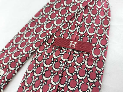 HERMES Horseshoe Ring Tie Bordeaux Other Accessories