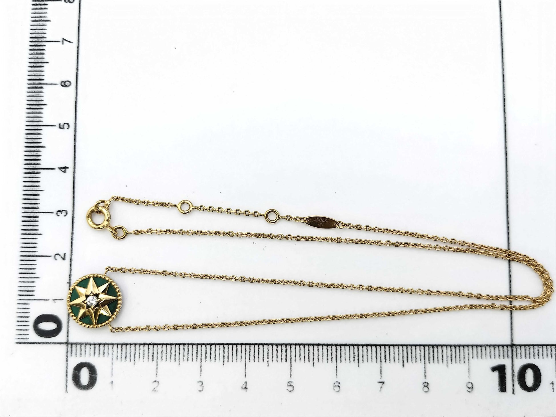 Rose Devan 1PD Malachite YG Au750 4.1g Necklace 