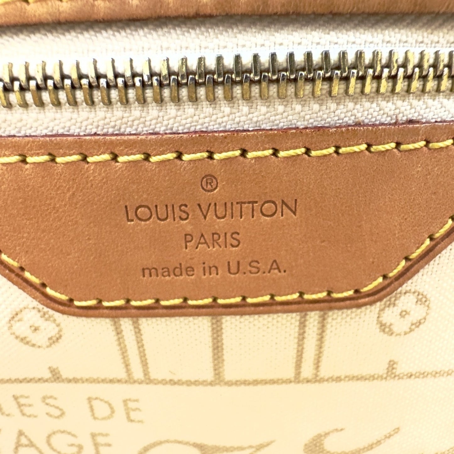 LOUIS VUITTON Damier Azur Neverfull Tote Bag
