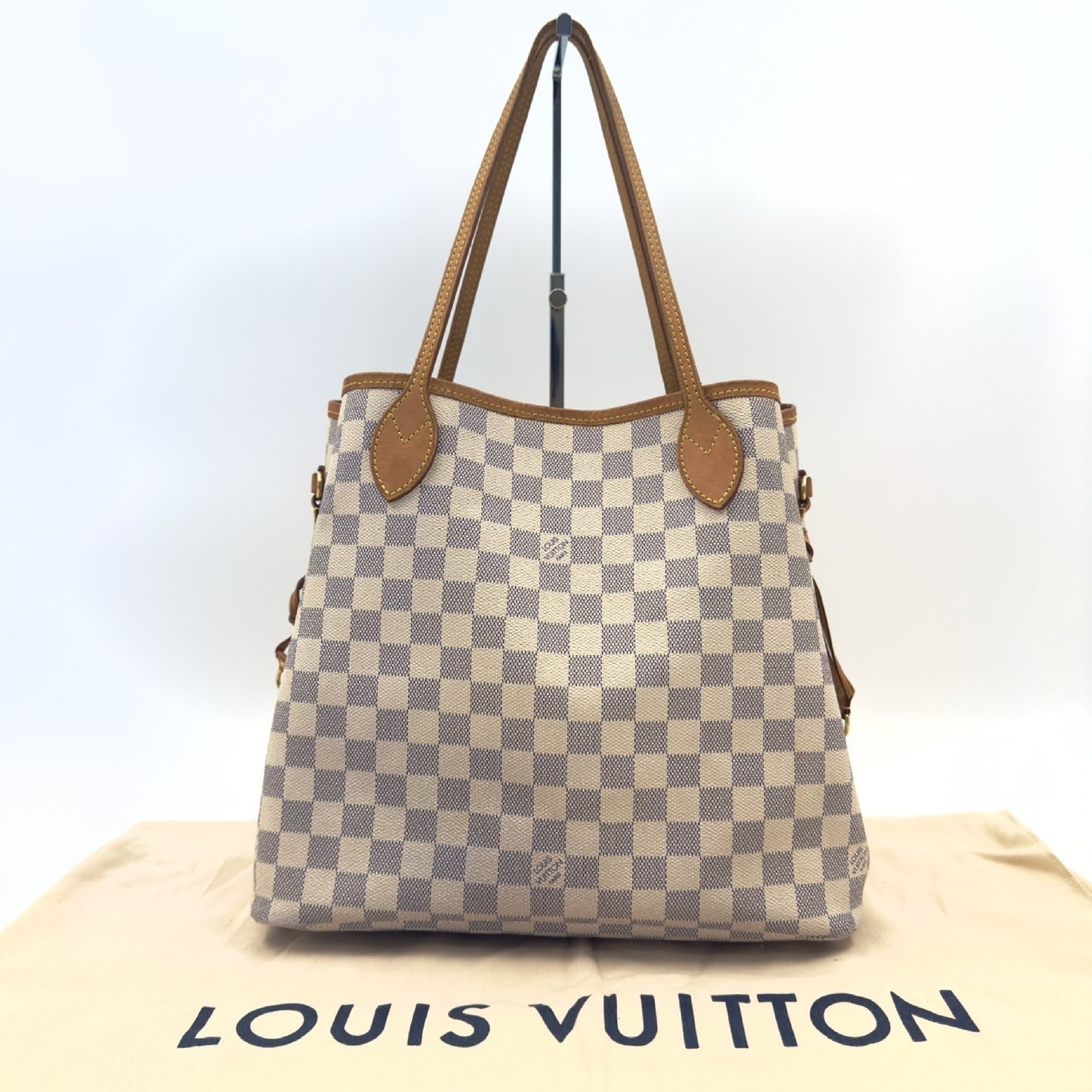 LOUIS VUITTON Damier Azur Neverfull Tote Bag