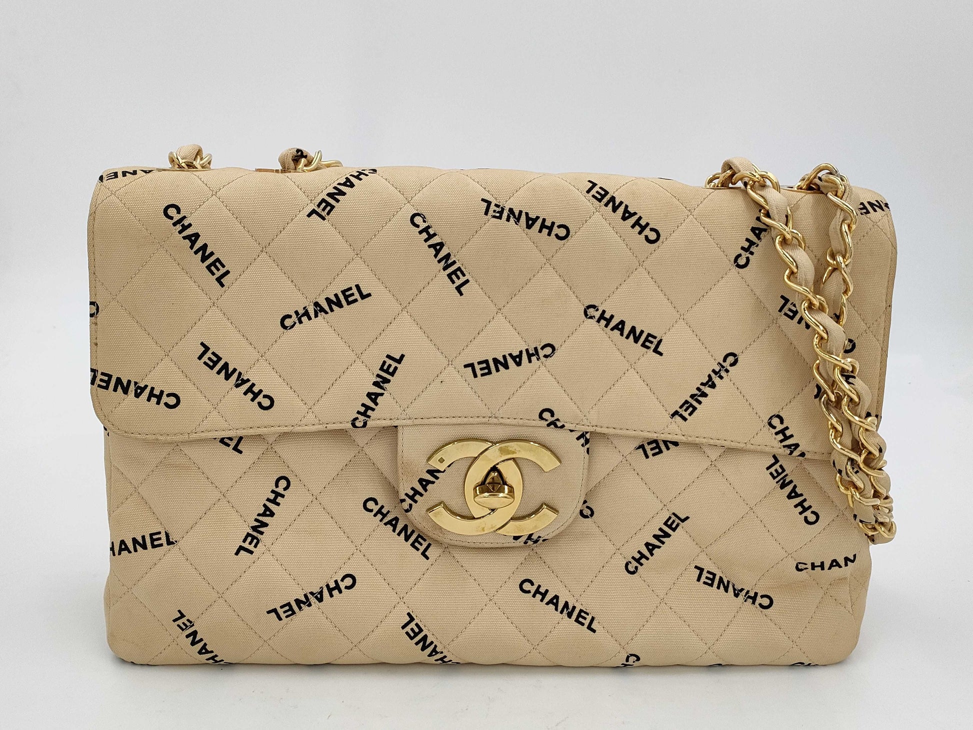 CHANEL Deca Matelasse Logo Shoulder Bag