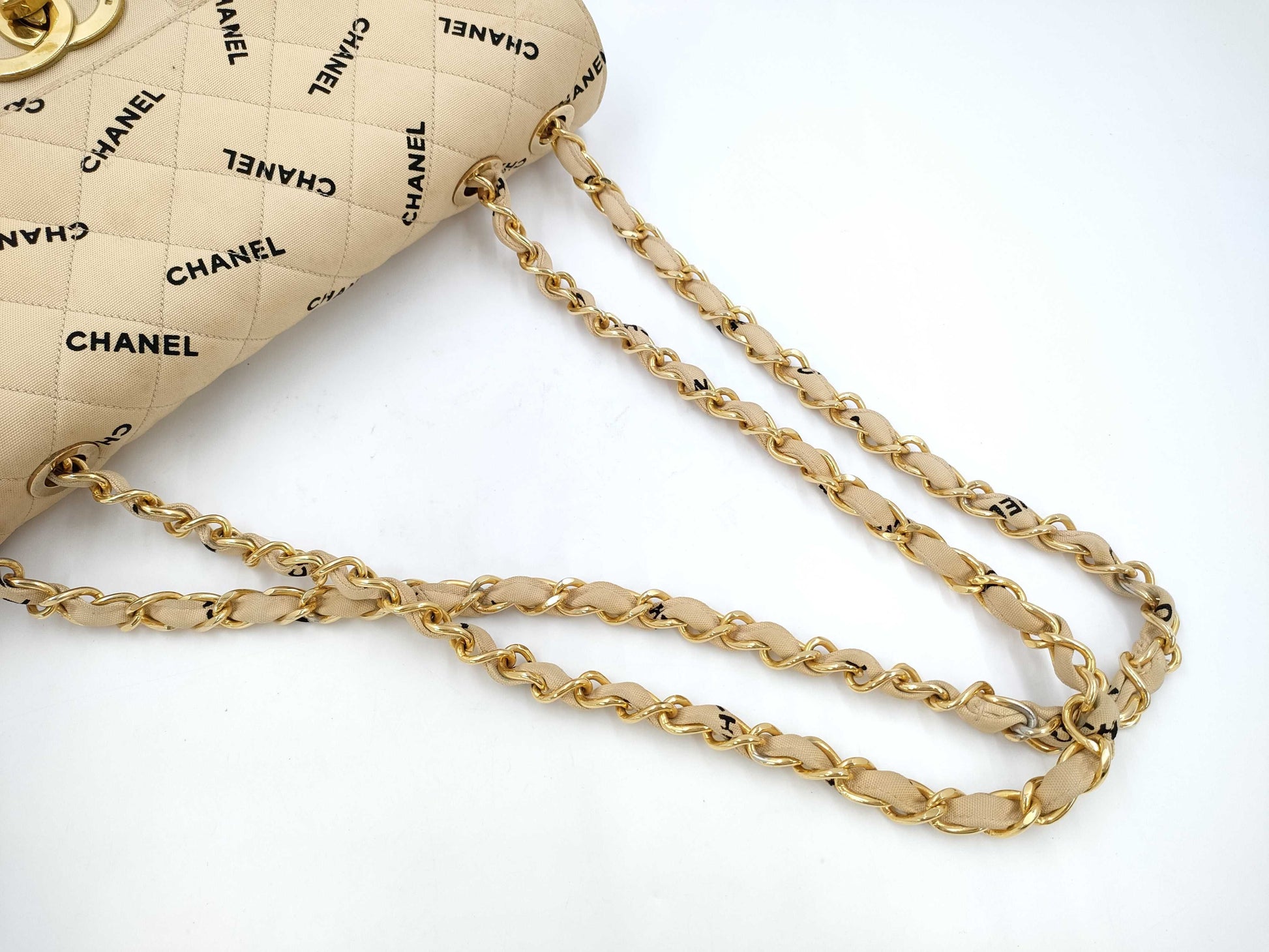 CHANEL Deca Matelasse Logo Shoulder Bag