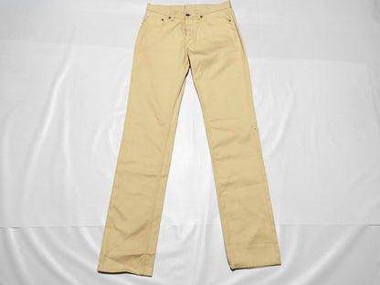 Helmut Lang Raw Silk Denim Turn-Up Pants, Size 27, Yellow