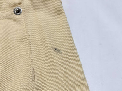 Helmut Lang Raw Silk Denim Turn-Up Pants, Size 27, Yellow