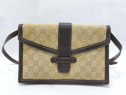 GUCCI GG Canvas Vintage Gucci Shoulder Bag/Clutch Bag