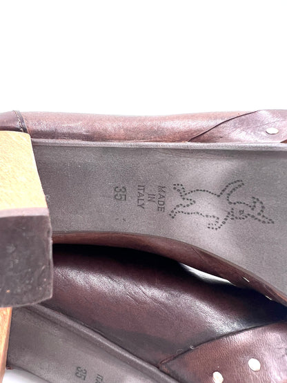 MARUNI Mouton Long Boots, Brown, Size 35, with Storage Bag and Box. Other Shoes.
