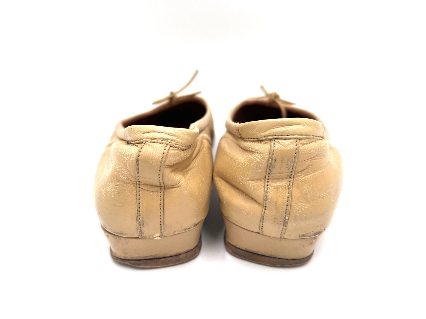 CHANEL Coco Mark Ribbon Beige 35 1/2 Pumps