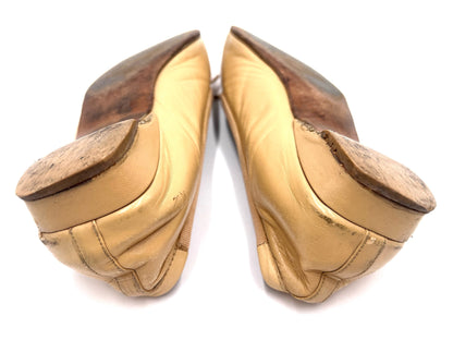 CHANEL Coco Mark Ribbon Beige 35 1/2 Pumps
