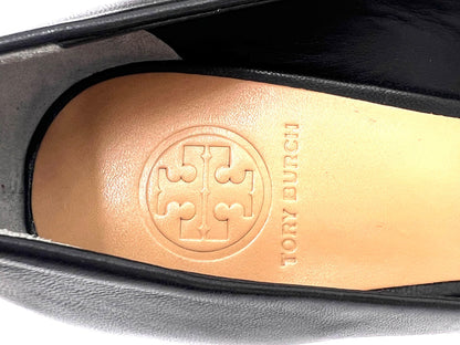 Tory Burch Wedge Pumps, Black and Gold, 6M