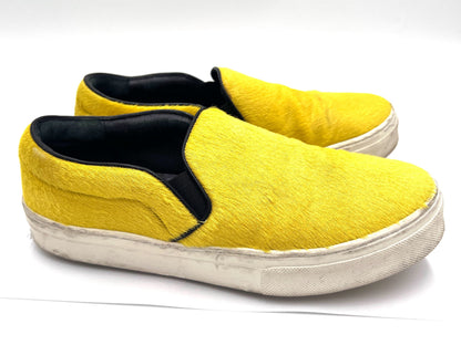 CELINE Ponytail Slip-On Sneakers, Yellow, Size 36 1/2