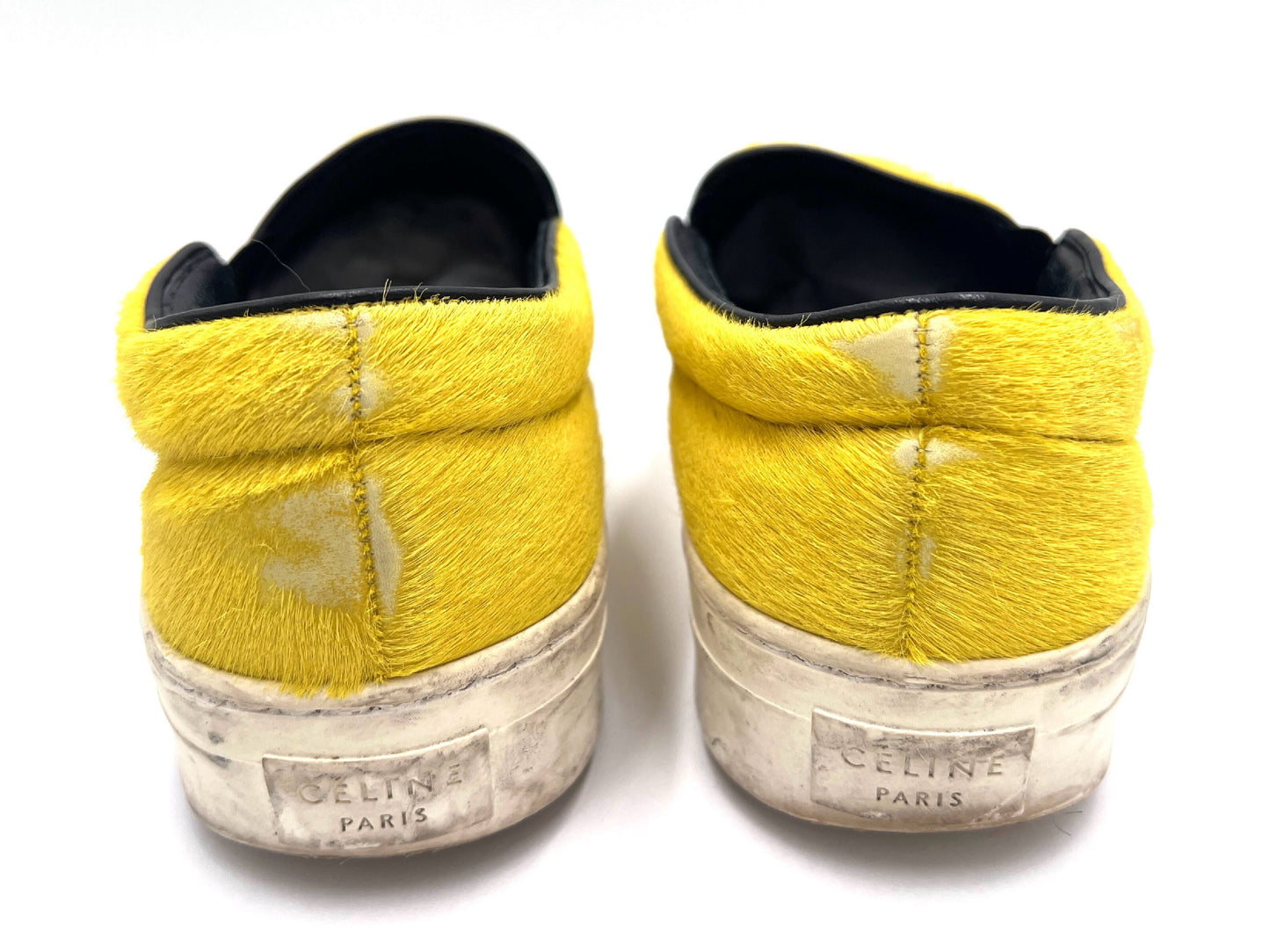 CELINE Ponytail Slip-On Sneakers, Yellow, Size 36 1/2