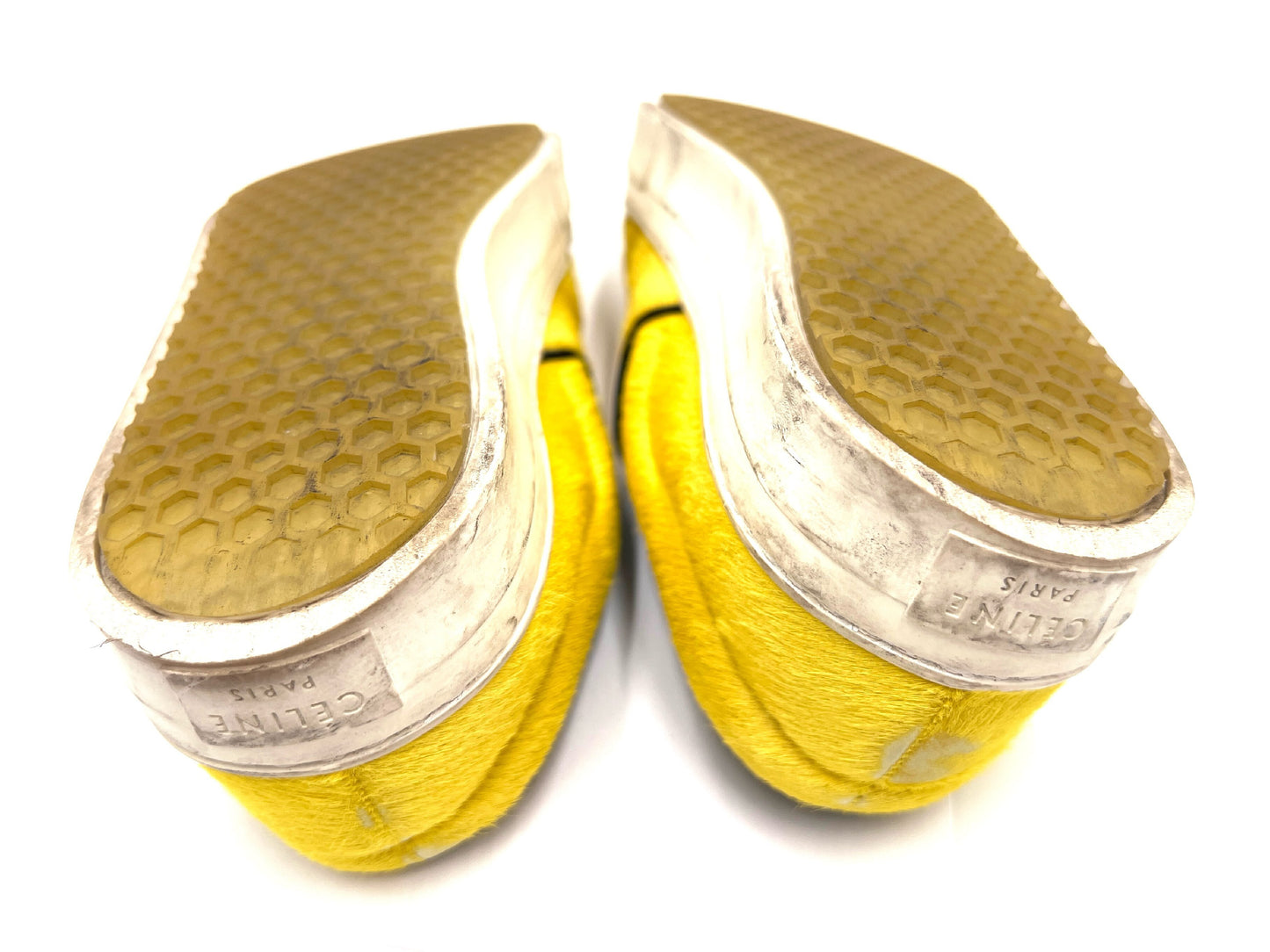 CELINE Ponytail Slip-On Sneakers, Yellow, Size 36 1/2