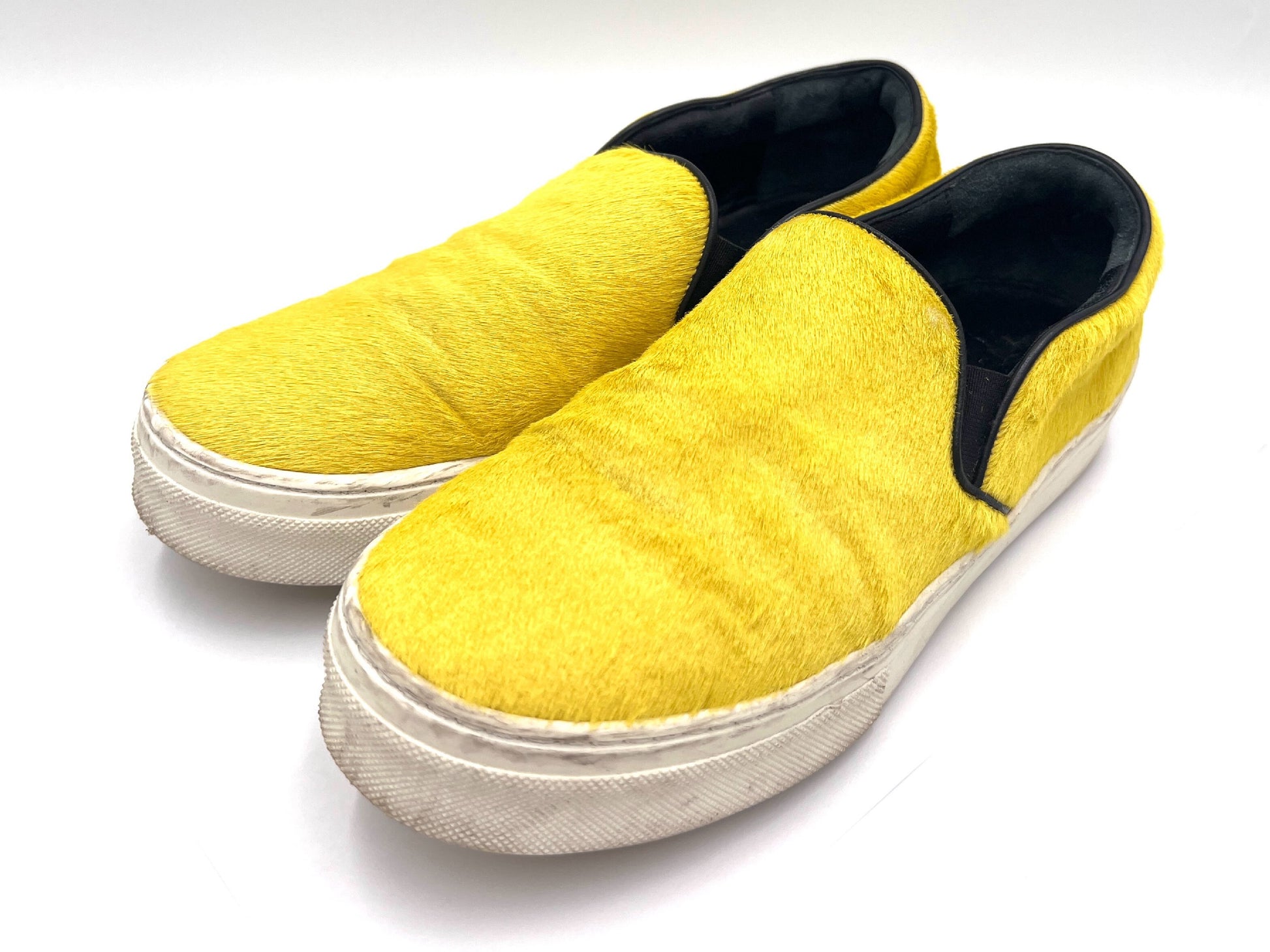CELINE Ponytail Slip-On Sneakers, Yellow, Size 36 1/2
