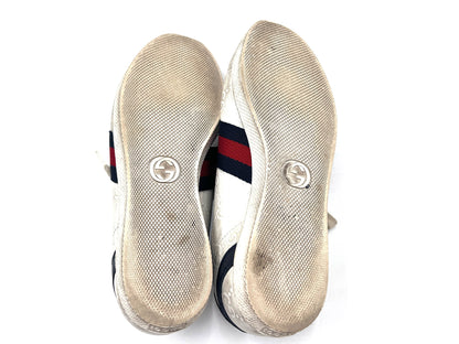 GUCCI 408496 Shima Lace-Up Sneakers, White, Size 36 1/2