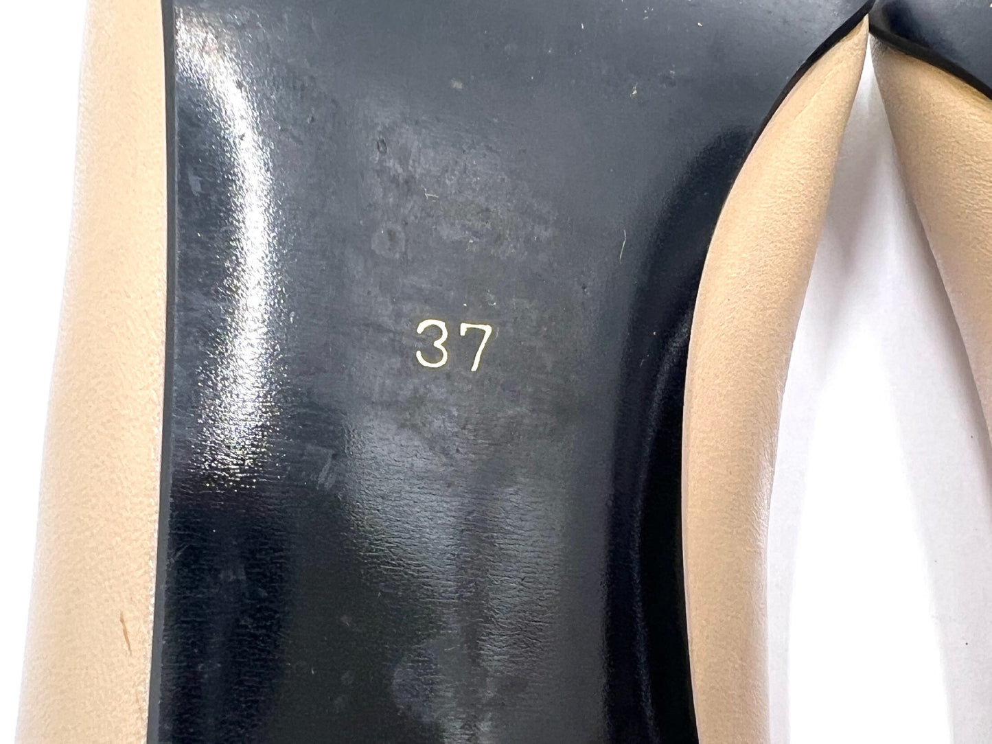 VALENTINO Valentino Garavani 58590 7 Cap Toe Pumps Black Beige Size 37