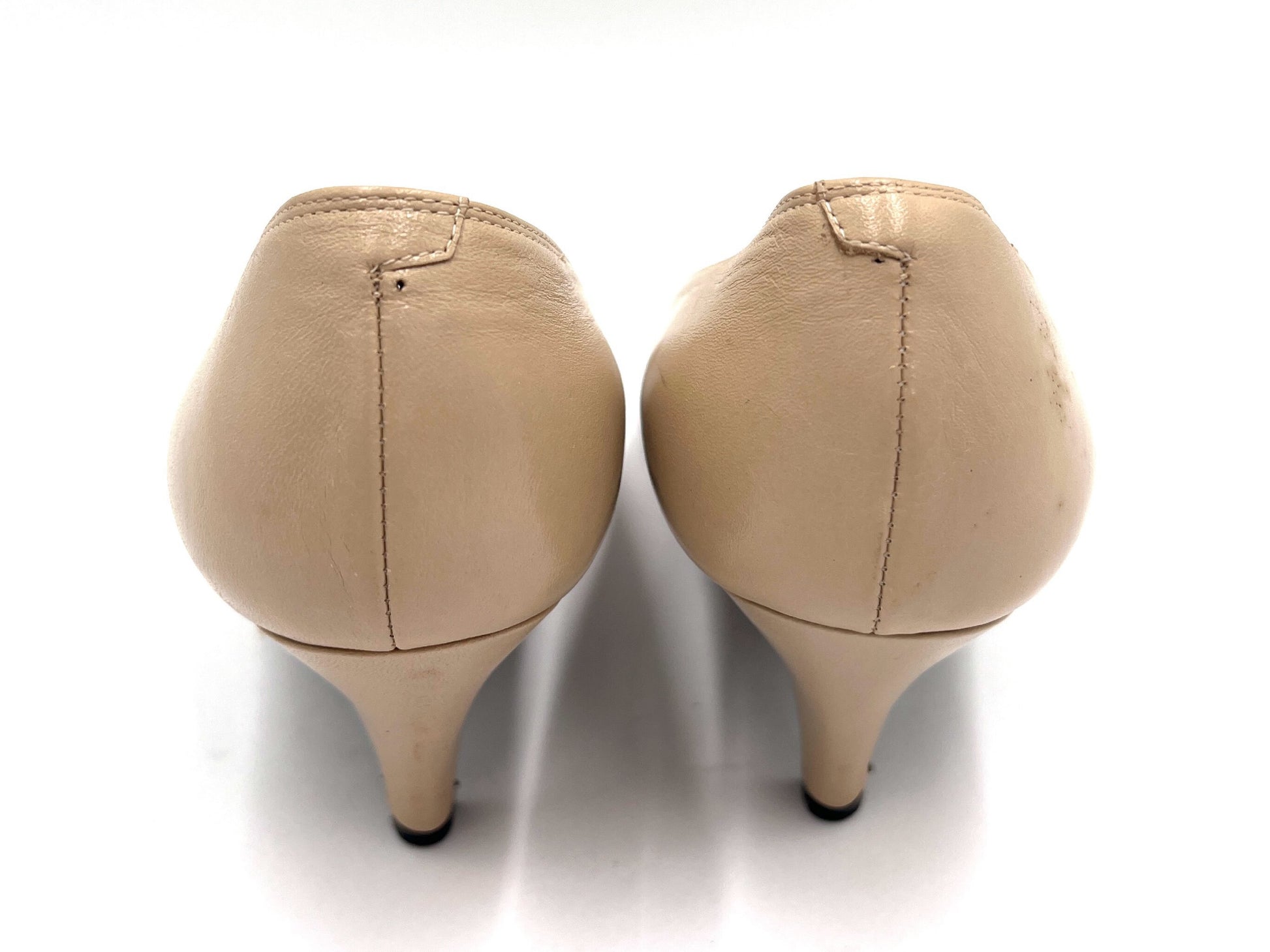 VALENTINO Valentino Garavani 58590 7 Cap Toe Pumps Black Beige Size 37