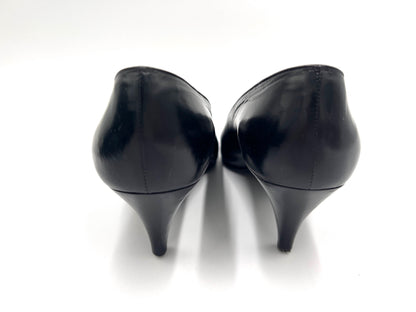CHANEL 7169 193 3666 Leather High Heel Pumps Black Size 37