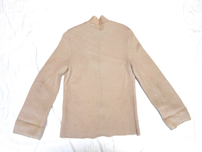 Salvatore Ferragamo Knit Full-Zip Jacket, Beige, Size XL