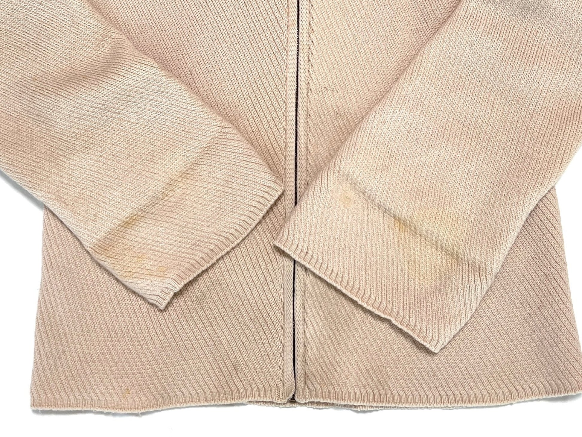Salvatore Ferragamo Knit Full-Zip Jacket, Beige, Size XL