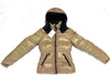 MONCLER BADIA Large Logo Down Jacket, Beige, Size 00
