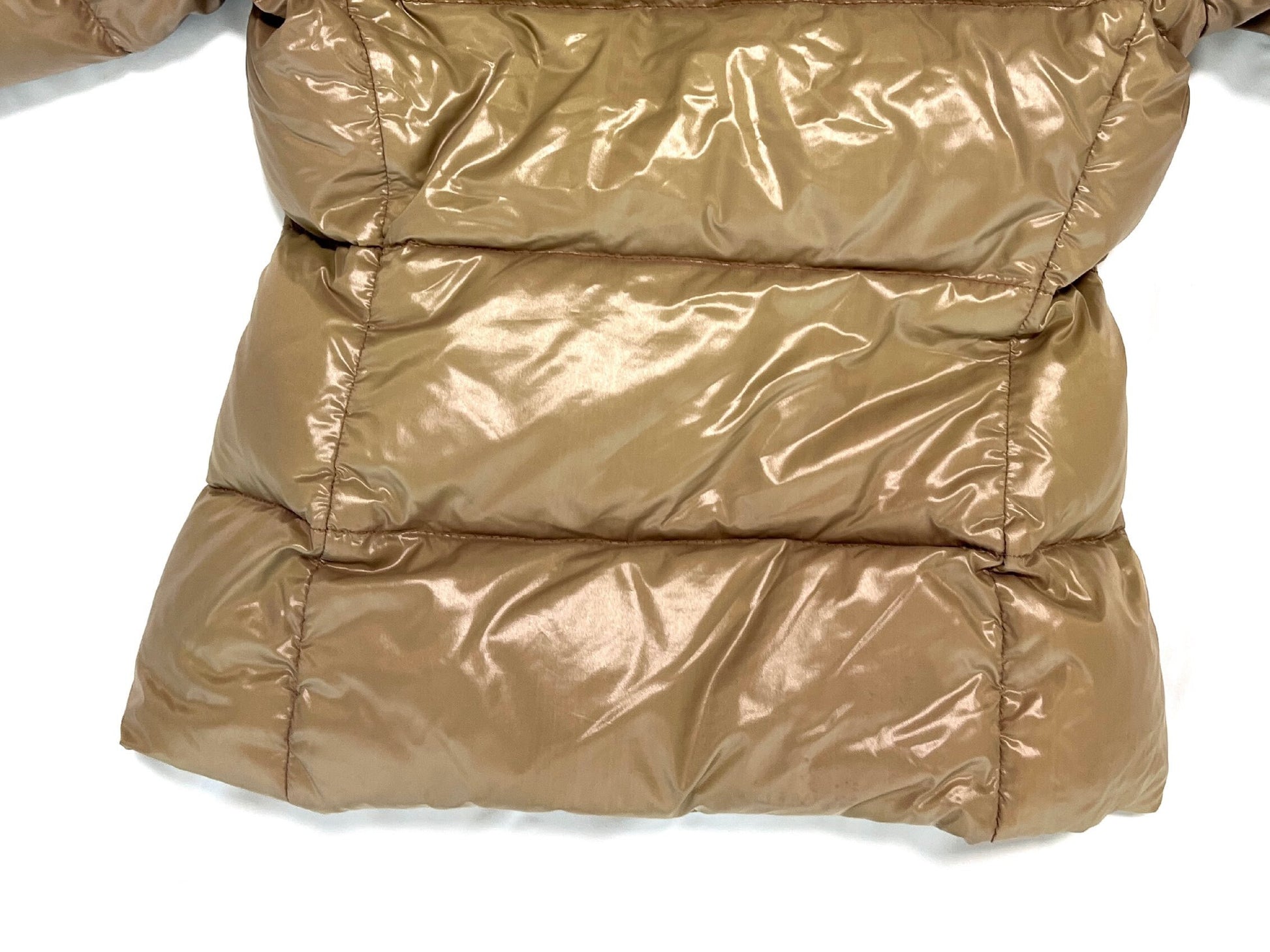 MONCLER BADIA Large Logo Down Jacket, Beige, Size 00