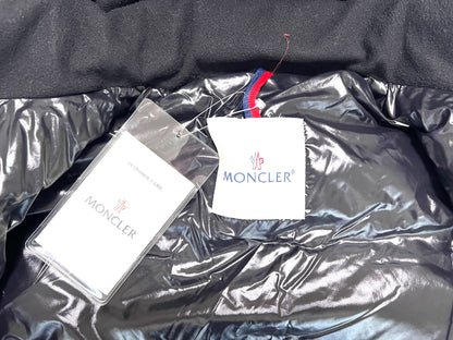 MONCLER BADIA Large Logo Down Jacket, Beige, Size 00