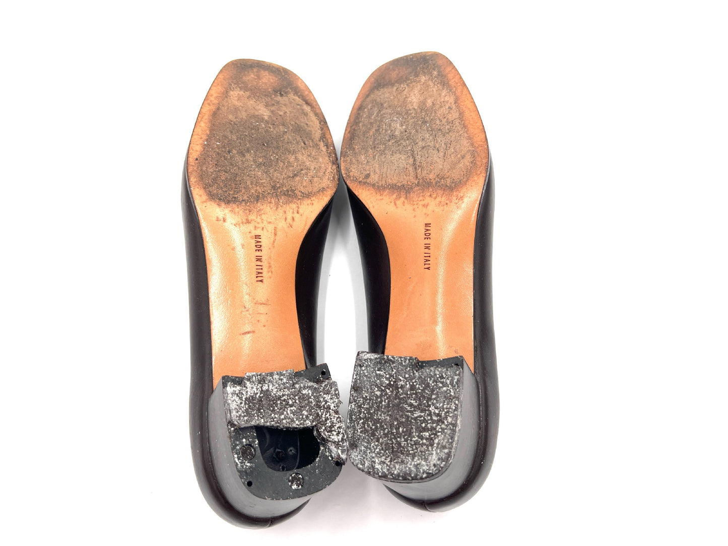 Salvatore Ferragamo Leather Dark Brown Pumps Size 5