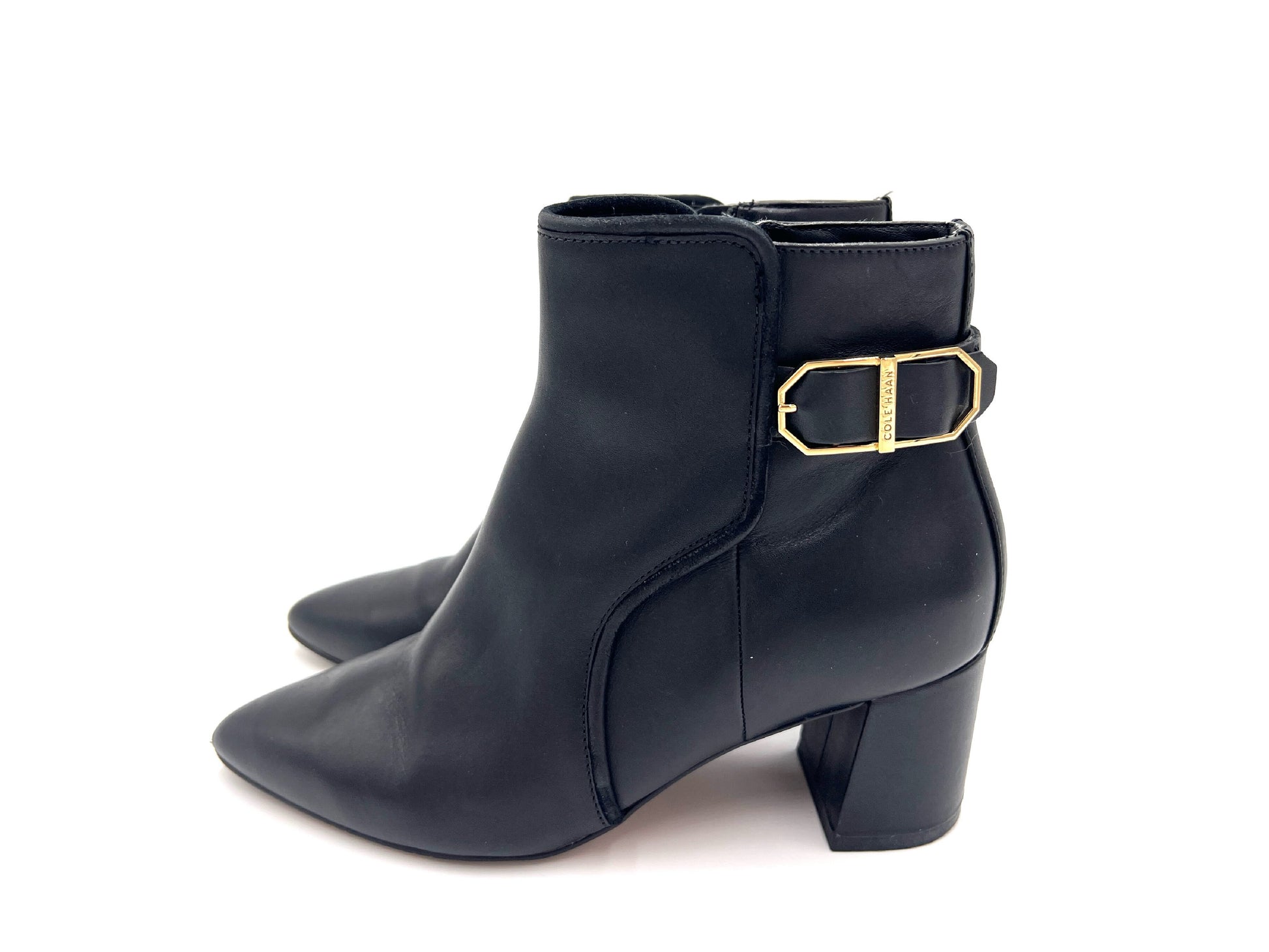 Cole Haan Leather Modern Classics Etty Bootie, Black, Size 5 1/2, Other Shoes
