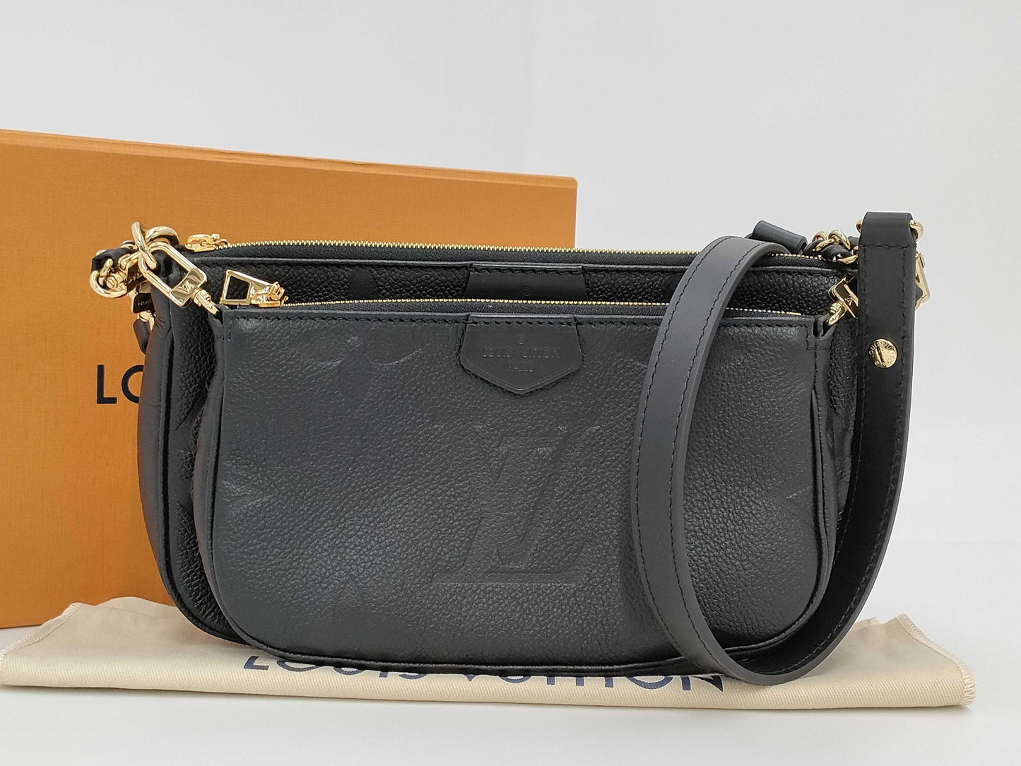 LOUIS VUITTON Pochette Accessoires Empreinte Black Noir Shoulder Bag