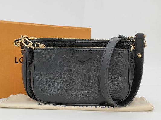 LOUIS VUITTON Pochette Accessoires Empreinte Black Noir Shoulder Bag