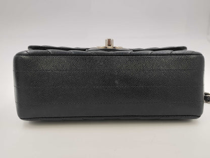 CHANEL Mini Matelasse V-Stitch Chevron Black G Hardware G Card Shoulder Bag
