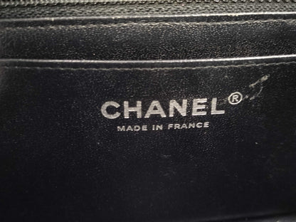 CHANEL Mini Matelasse V-Stitch Chevron Black G Hardware G Card Shoulder Bag