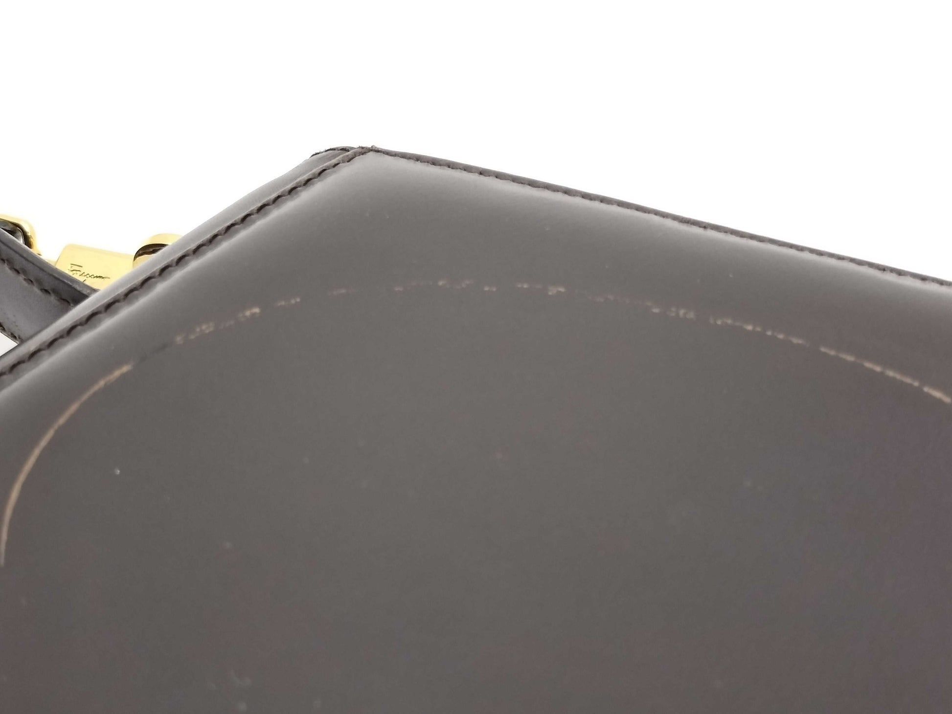 Salvatore Ferragamo Gancini Leather 2-Way Handbag/Shoulder Bag in Black