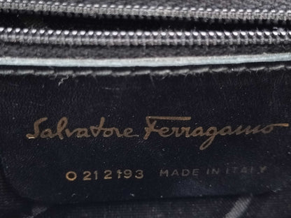 Salvatore Ferragamo Gancini Leather 2-Way Handbag/Shoulder Bag in Black