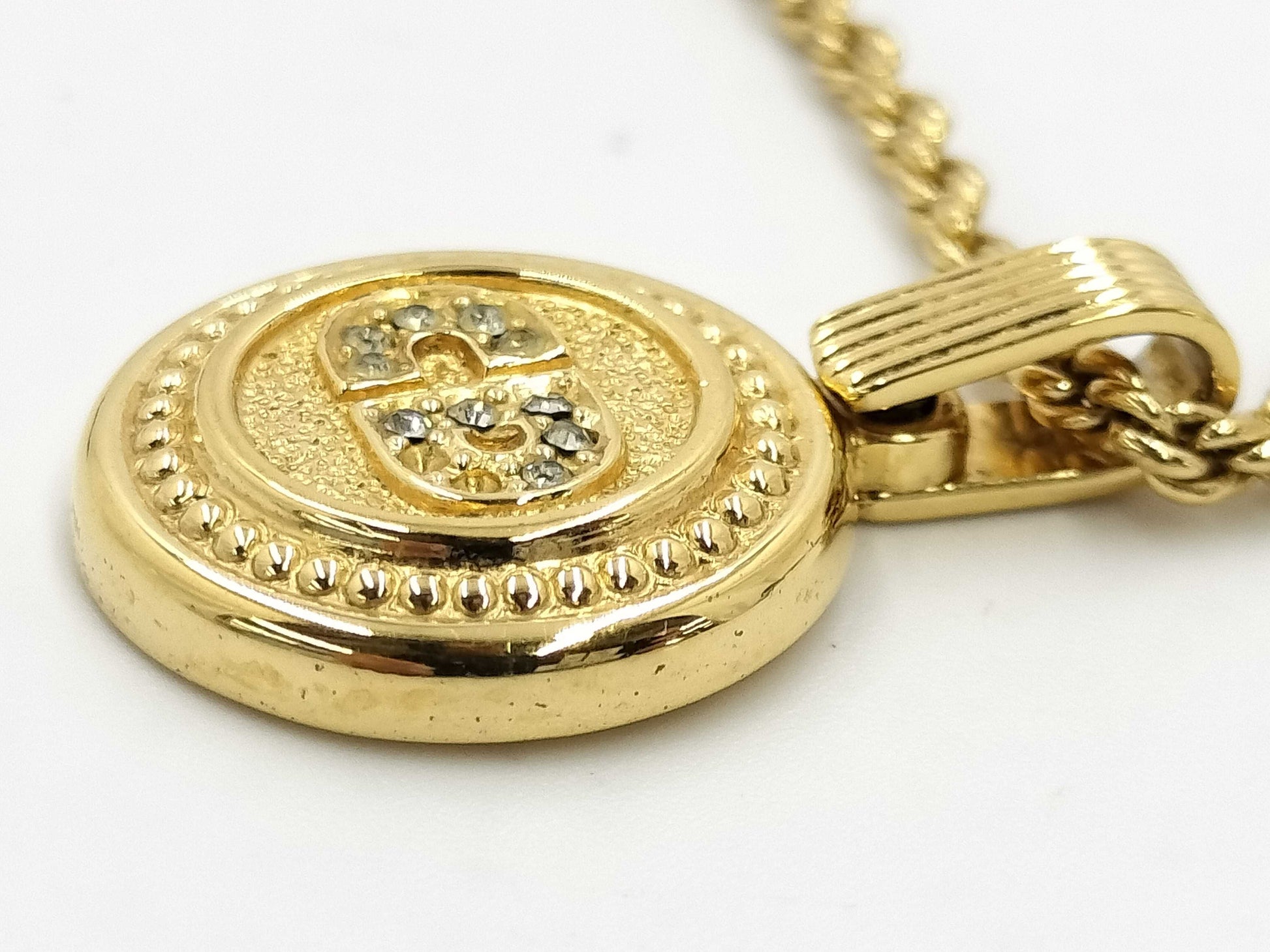 Dior Christian Dior CD logo necklace GP gold thread necklace