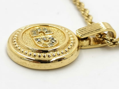 Dior Christian Dior CD logo necklace GP gold thread necklace
