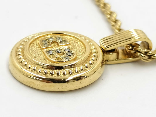 Dior Christian Dior CD logo necklace GP gold thread necklace