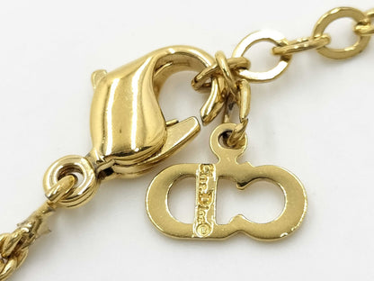 Dior Christian Dior CD logo necklace GP gold thread necklace