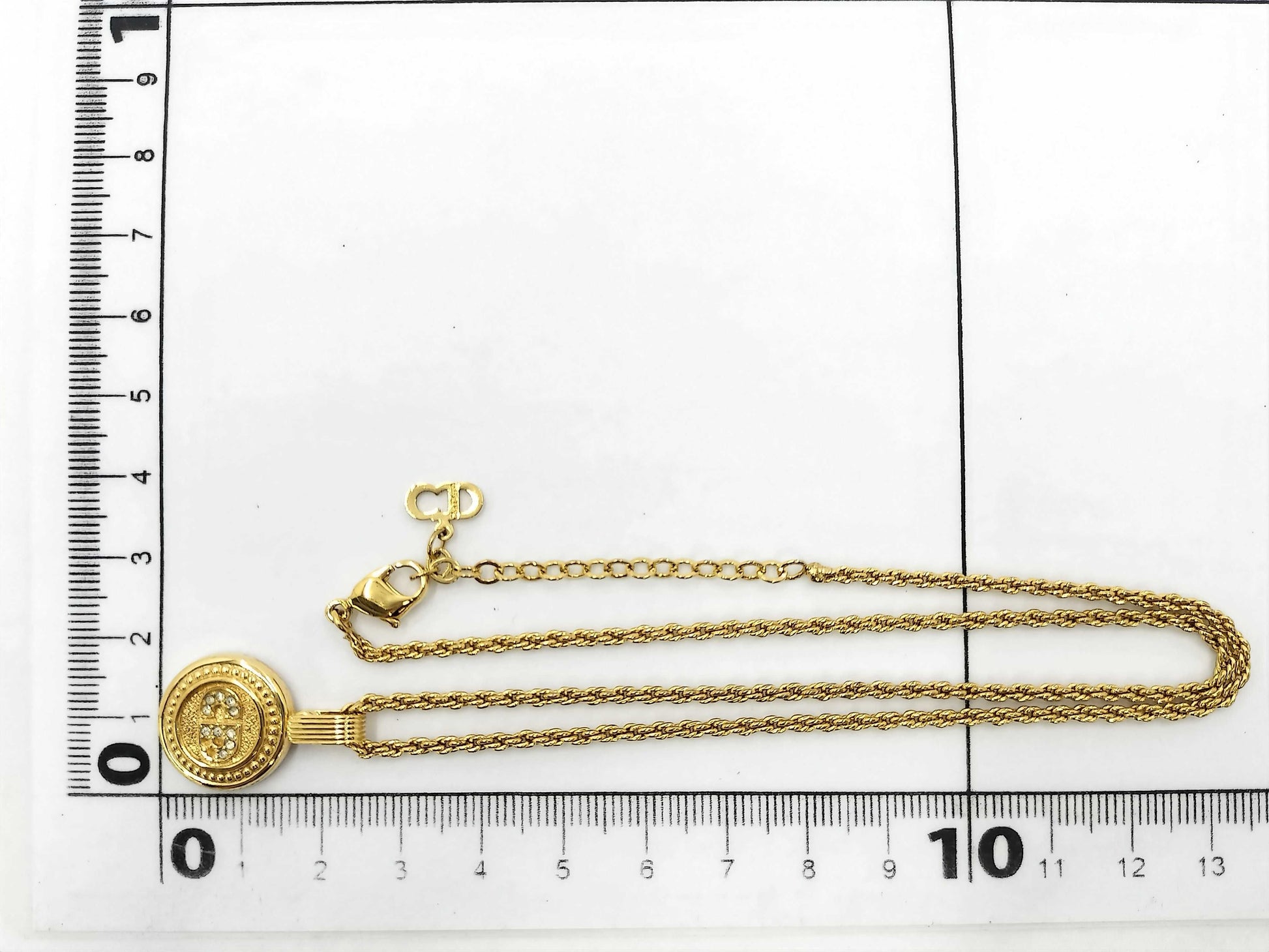 Dior Christian Dior CD logo necklace GP gold thread necklace
