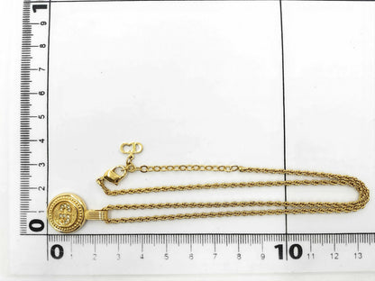 Dior Christian Dior CD logo necklace GP gold thread necklace