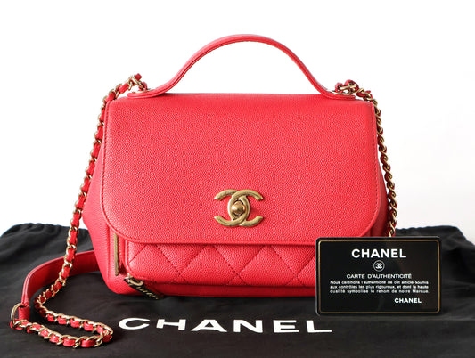 CHANEL Business Affinity Small Caviar Skin 2-Way Handbag, Pink, Seal, No. 24