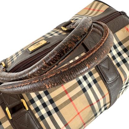 BURBERRY Check Boston Bag