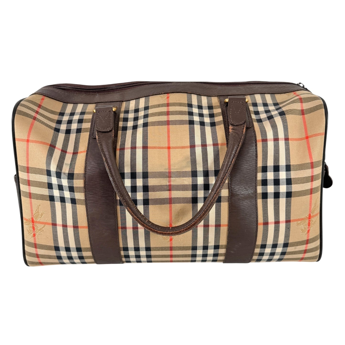 BURBERRY Check Boston Bag