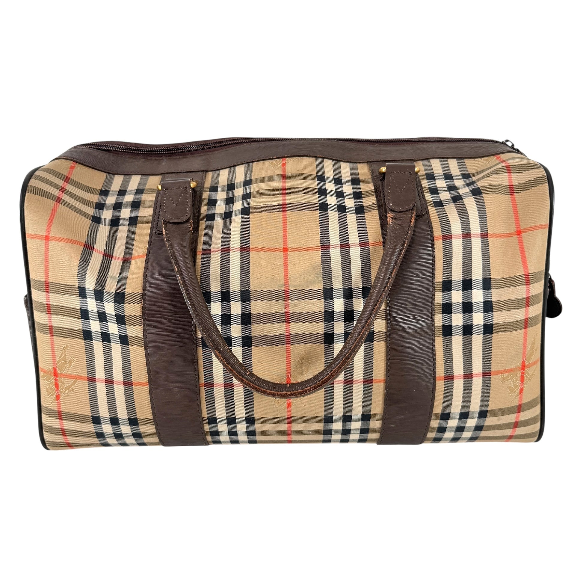 BURBERRY Check Boston Bag