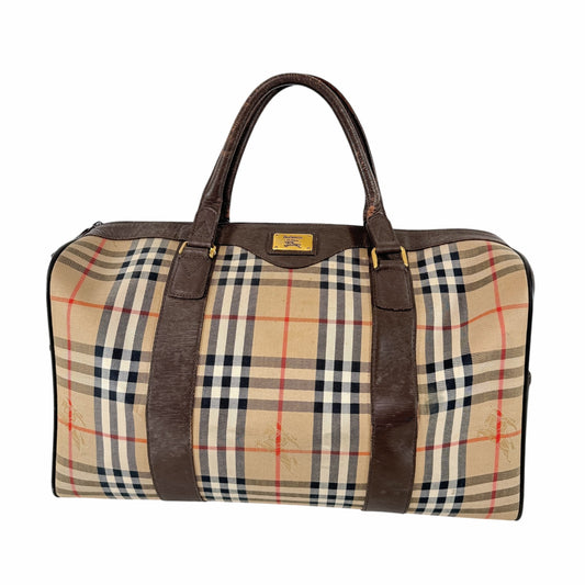 BURBERRY Check Boston Bag