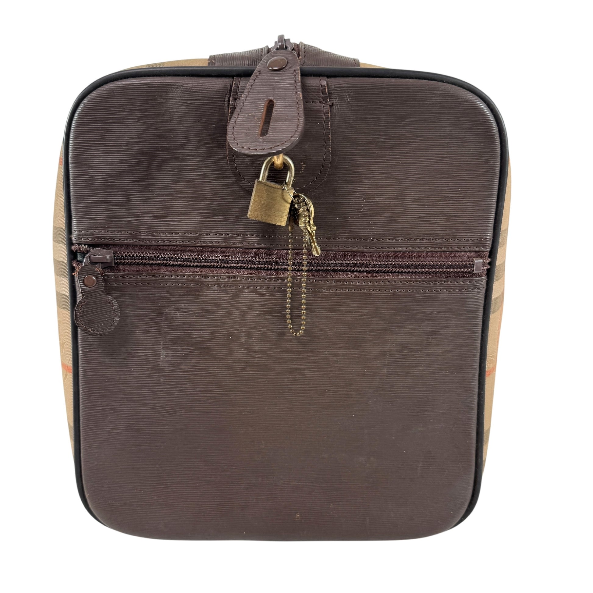 BURBERRY Check Boston Bag