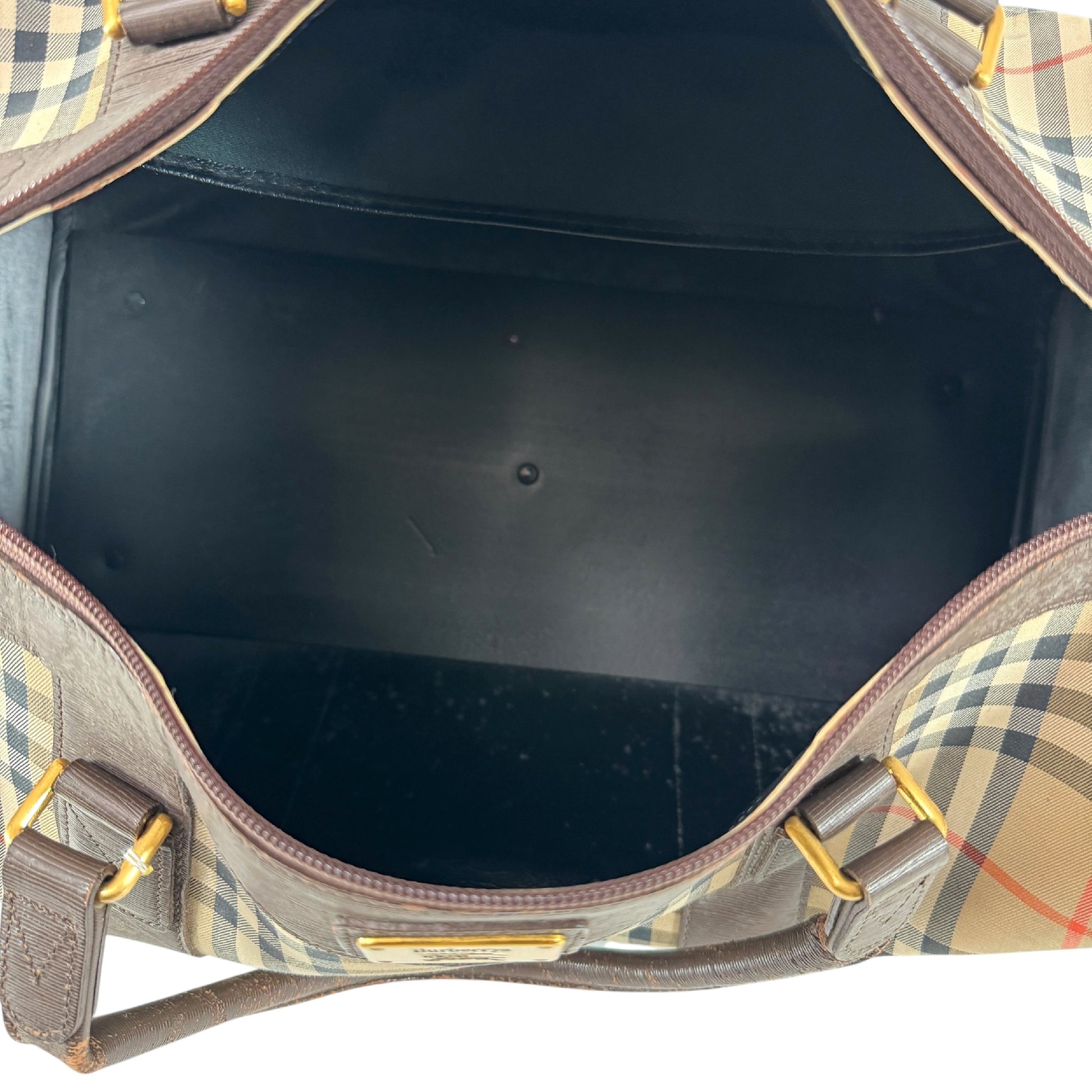 BURBERRY Check Boston Bag