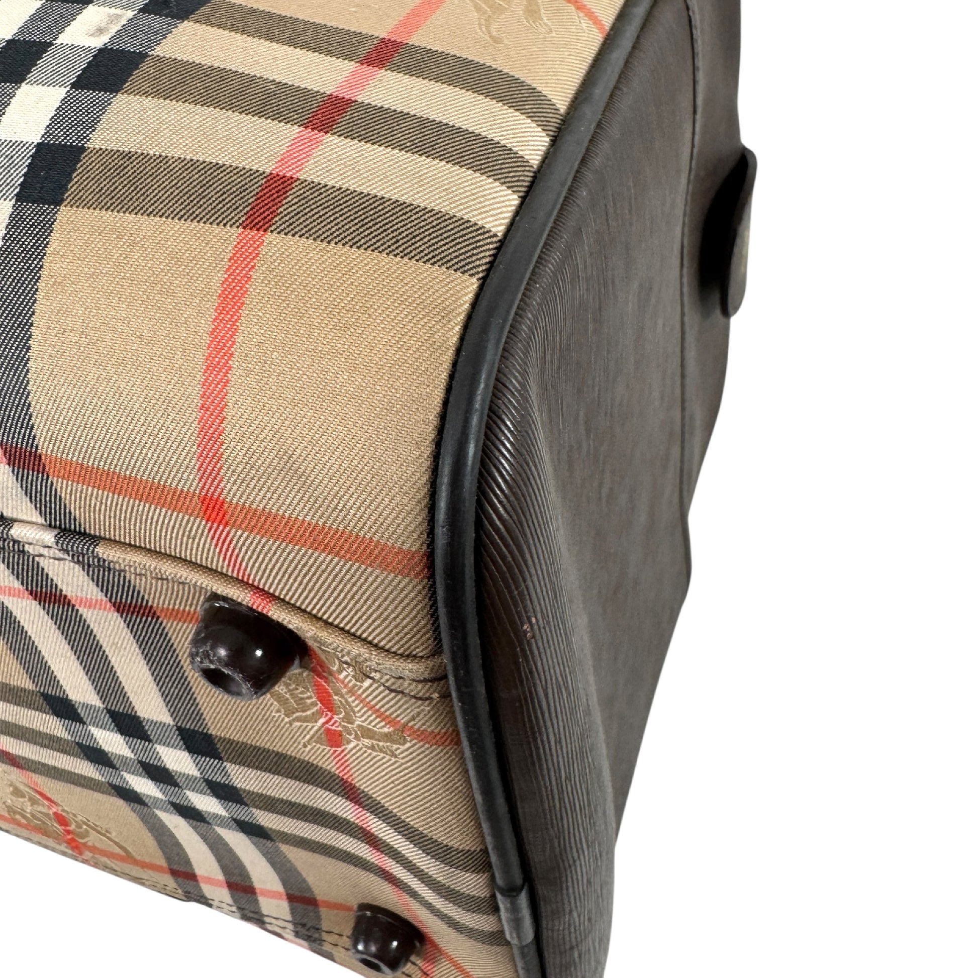 BURBERRY Check Boston Bag