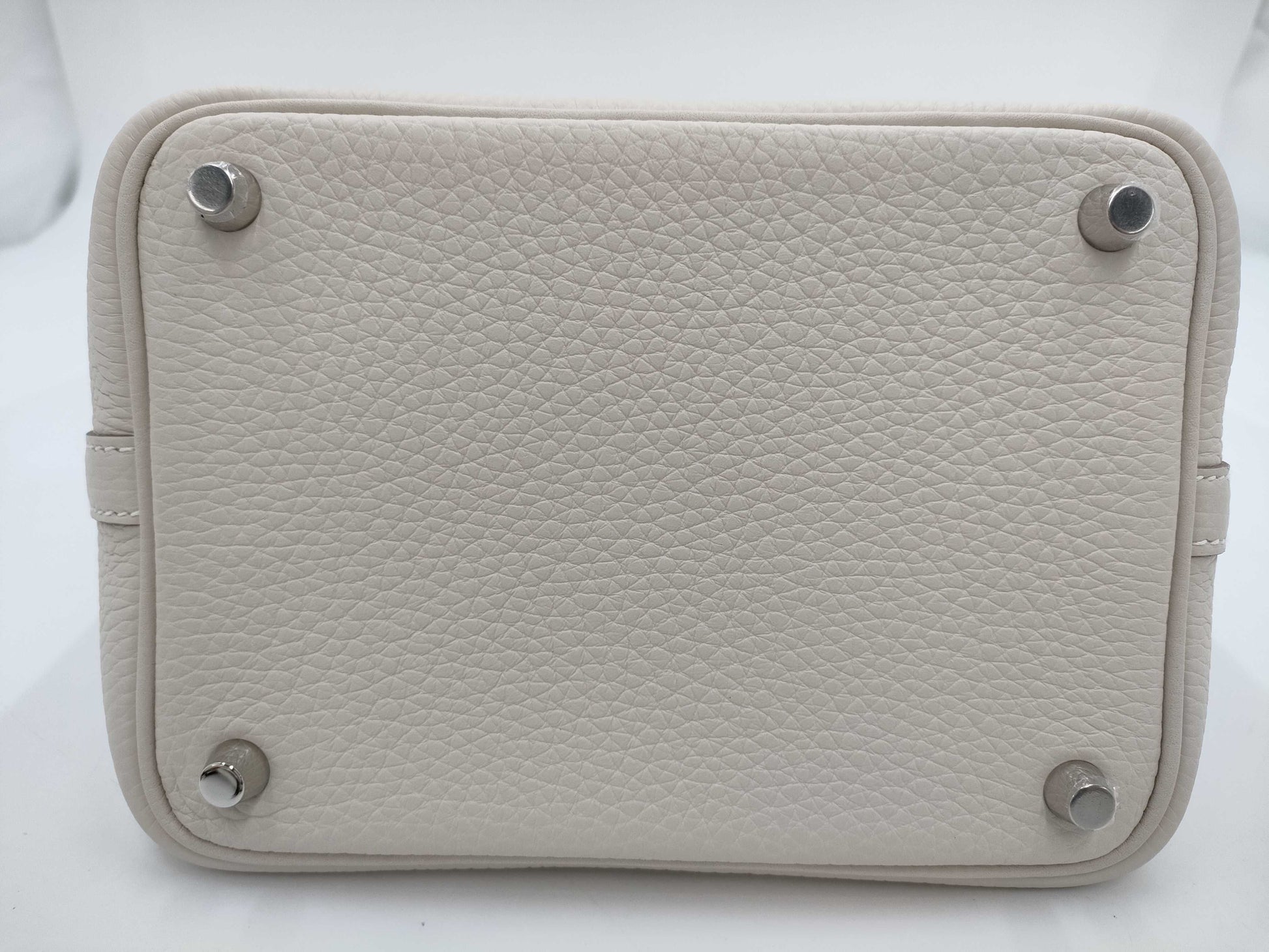 HERMES Picotin Lock PM Handbag, Crepe Ivory, White Silver Hardware, K Stamp, H056289CK10
